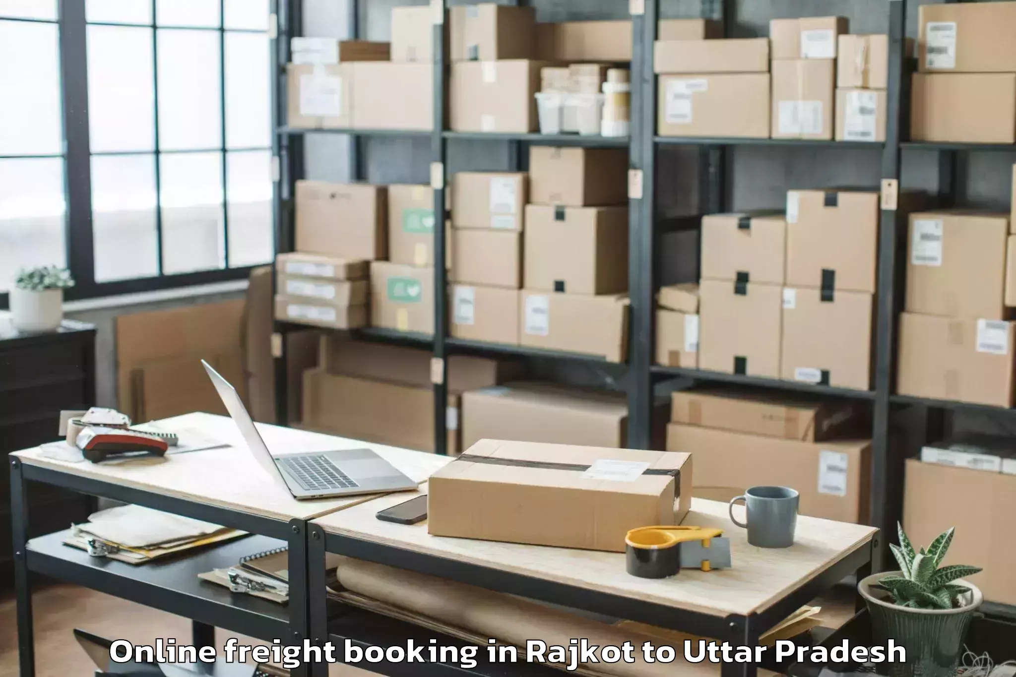 Trusted Rajkot to Fatehabad Agra Online Freight Booking